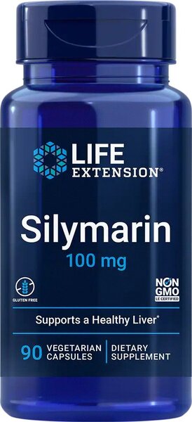 Beholder Life Extension Silymarin marietidsel 100 mg med 90 vegetariske kapsler