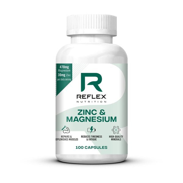 Reflex Nutrition zink og magnesium, pakke med 100 veganske kapsler