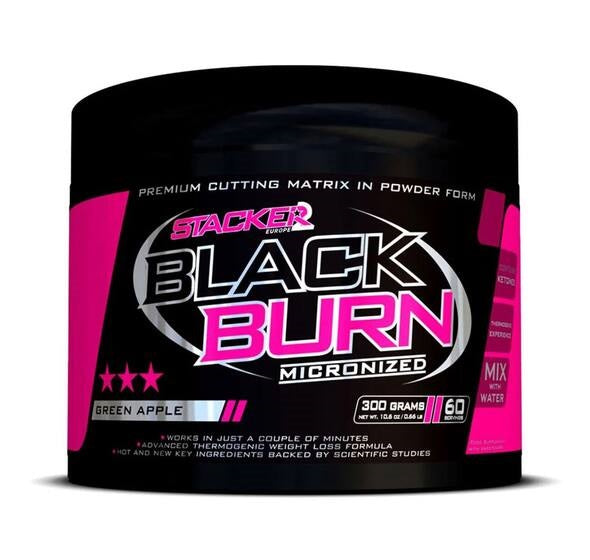 Stacker2 Europe Black Burn Micronized pulver med Green Apple-smag, 300 g