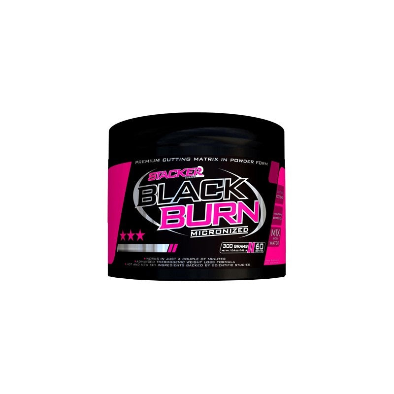 Dåse med Stacker2 Black Burn Micronized pulver med citronsmag, 300 g