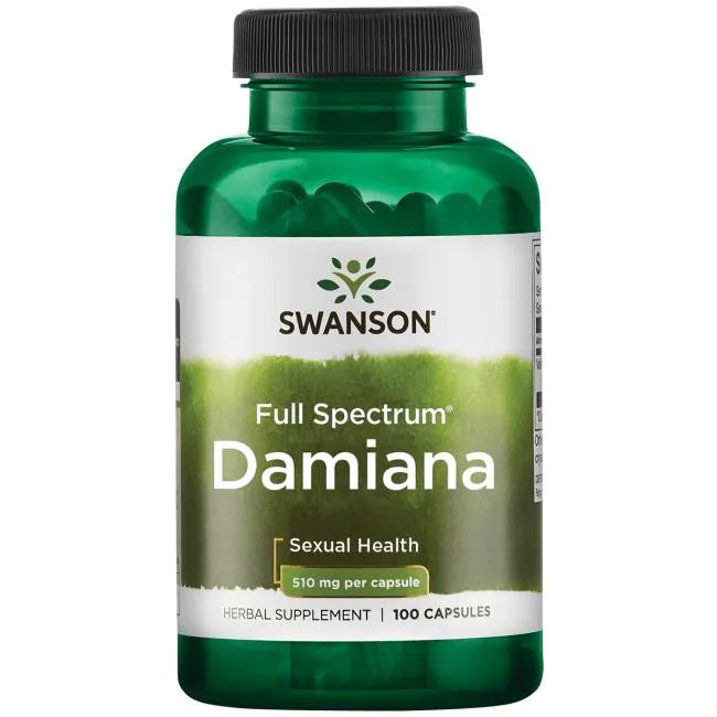 Swanson Damiana 510 mg, pakke med 100 kapsler