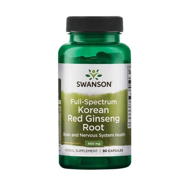 Pakning med Swanson koreansk rød ginsengrod, 400 mg, 90 kapsler