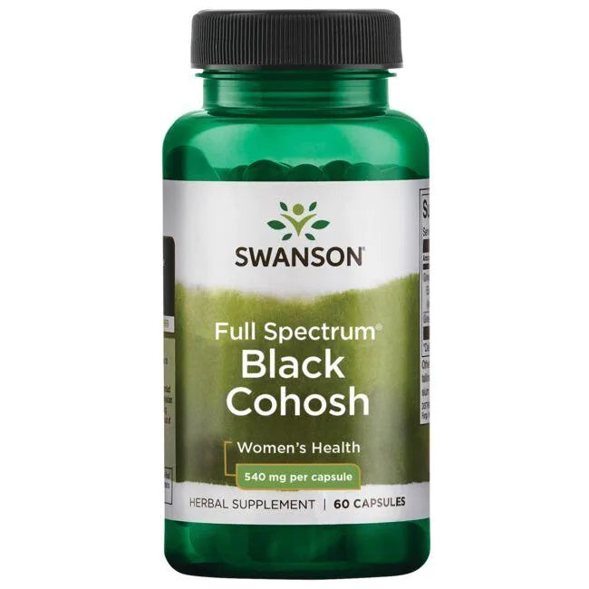 Pakning med Swanson Full Spectrum Black Cohosh 540 mg, 60 kapsler