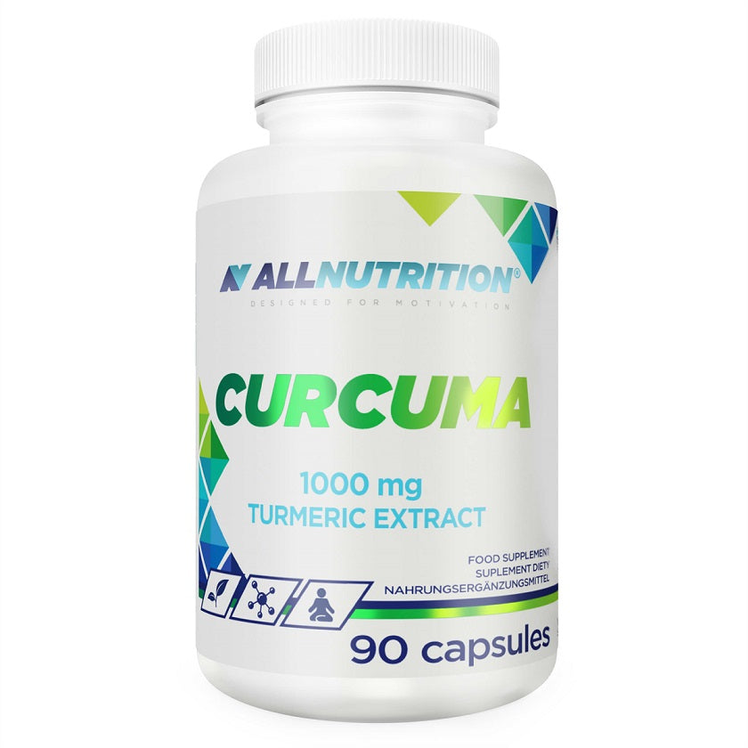 Pakke med Allnutrition Curcuma gurkemejeekstrakt, 1000 mg, 90 kapsler