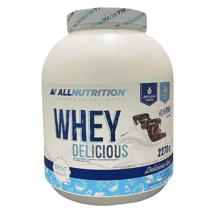 Allnutrition Whey Delicious valleproteinpulver med chokoladesmag, 2270 g