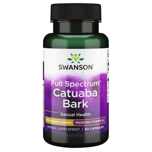 Beholder med Swanson Catuaba-bark kapsler, 465 mg, 60 kapsler