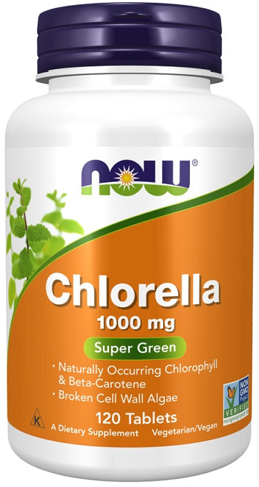 NOW Foods Chlorella 1000 mg, beholder med 120 tabletter
