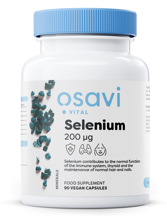 Osavi selen 200 mcg, pakke med 90 veganske kapsler