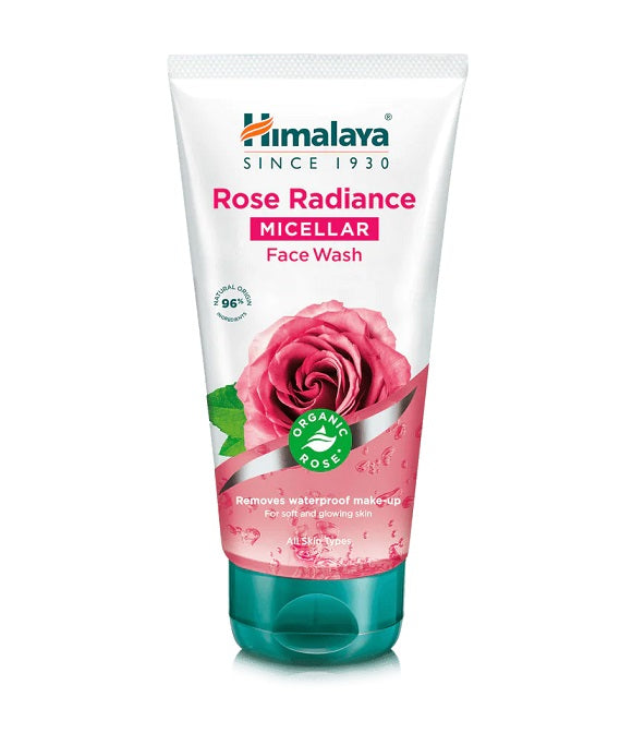 Flaske med Himalaya Rose Radiance micellar ansigtsvask, 150 ml