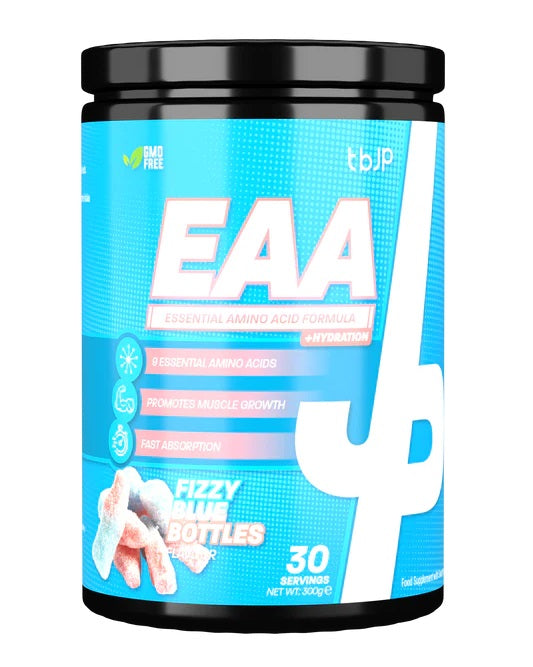 Dåse med Trained by JP EAA + Hydration i smagen Fizzy Blue Bottles, 300 g