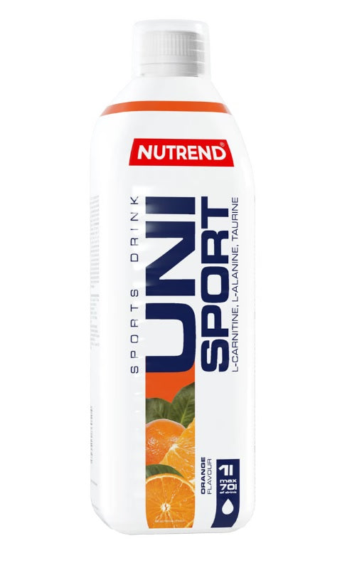 Flaske med Nutrend Unisport koncentreret sportsdrik med orange-smag, 1000 ml