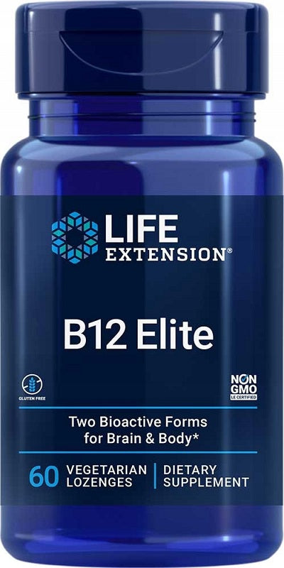 Life Extension B12 Elite vitamin B12, pakning med 60 vegetariske pastiller