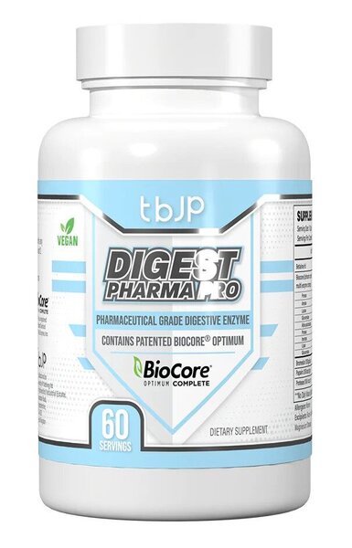 Pakke med Trained by JP Digest Pharma Pro enzymkompleks, 60 vegankapsler