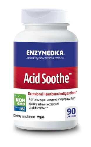 Pakke med Enzymedica Acid Soothe kosttilskud, 90 kapsler