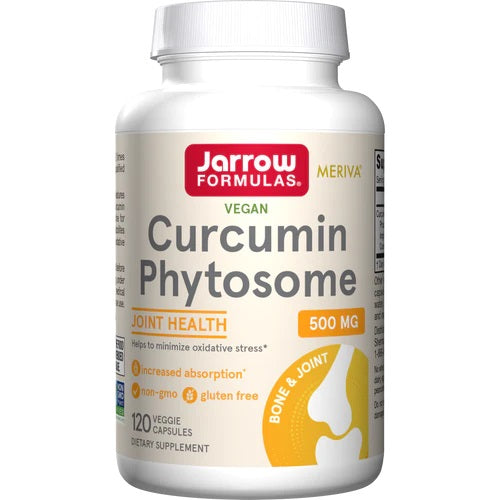 Beholder med Jarrow Formulas Curcumin-fytosom Meriva, 500 mg, 120 vcaps