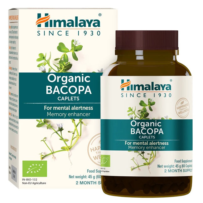 Pakning med Himalaya Bacopa, økologisk Bacopa monnieri, 60 stk.