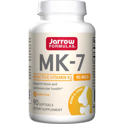 Pakke med Jarrow Formulas K2 MK-7, 90 mcg, 30 bløde gelkapsler