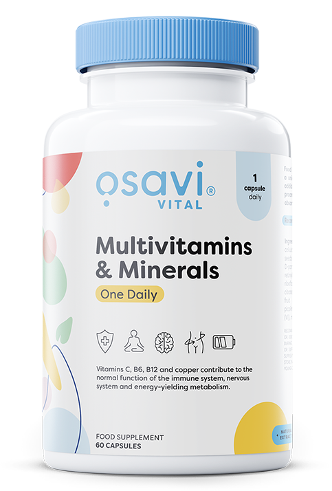 Osavi One Daily multivitaminer og mineraler, pakning med 60 kapsler