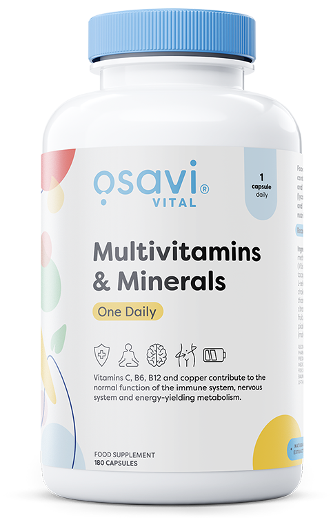 Dåse Osavi Multivitaminer og mineraler One Daily med 180 kapsler