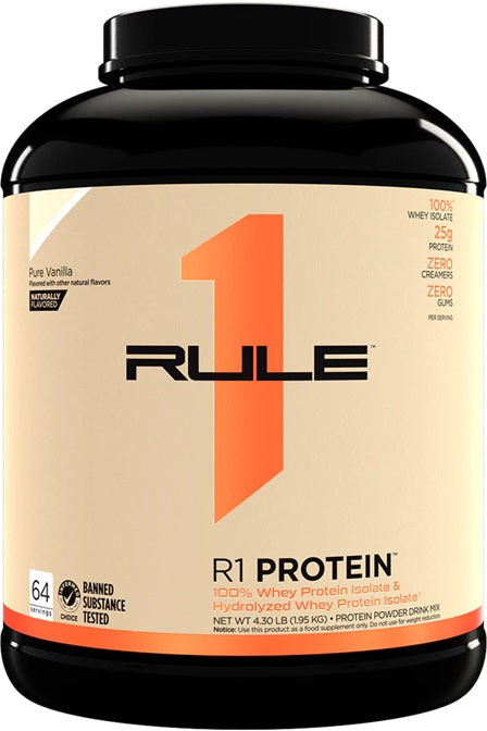 Rule One R1 Protein Naturally Flavored valleisolat, Pure Vanilla, 1950 g