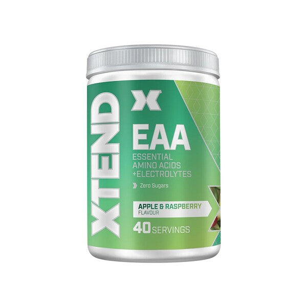 Beholder med Xtend EAA-pulver i smagen æble og hindbær, 304 g
