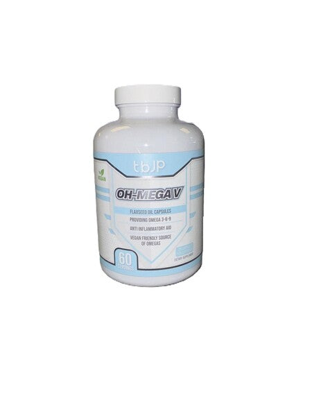Pakning med Trained by JP Oh-Mega V plantebaseret hørfrøolie, 180 softgels