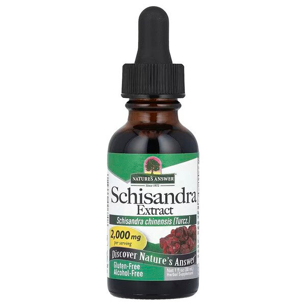 Flaske med Nature's Answer Schisandra-ekstrakt, 2000 mg, 30 ml
