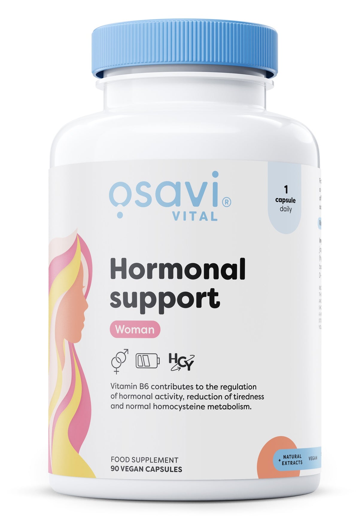 Pakning med Osavi Hormonal Support Woman, 90 veganske kapsler