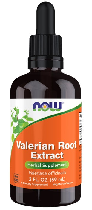 Dråbeflaske med NOW Foods flydende baldrianrodsekstrakt, 59 ml