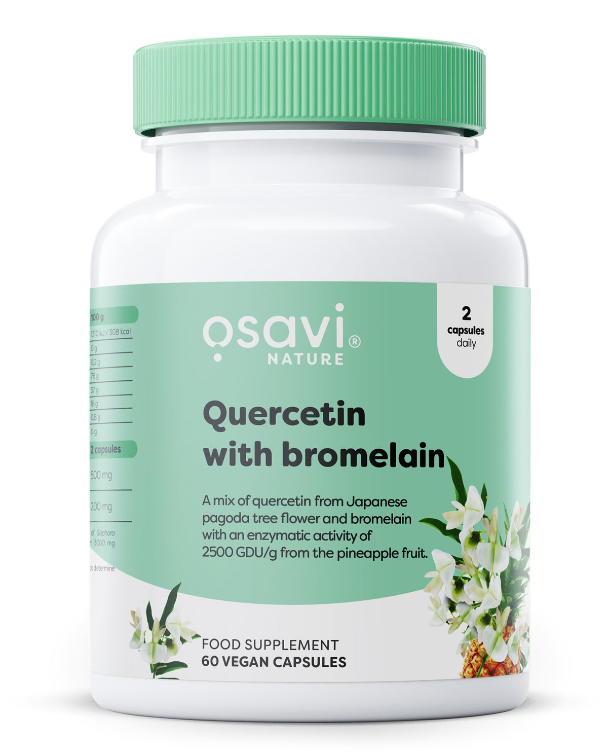 Pakning med Osavi Quercetin with Bromelain, 60 veganske kapsler
