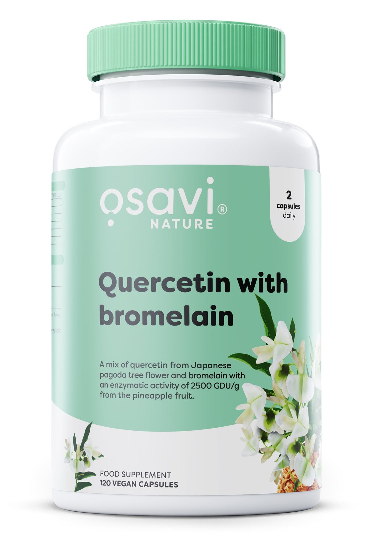 Osavi Quercetin with Bromelain, pakning med 120 veganske kapsler