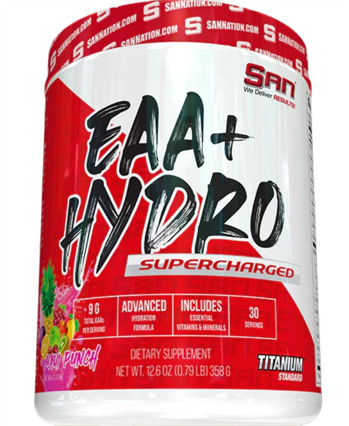 SAN EAA+ Hydro Supercharged i smagen Maui Punch, dåse med 358 g pulver