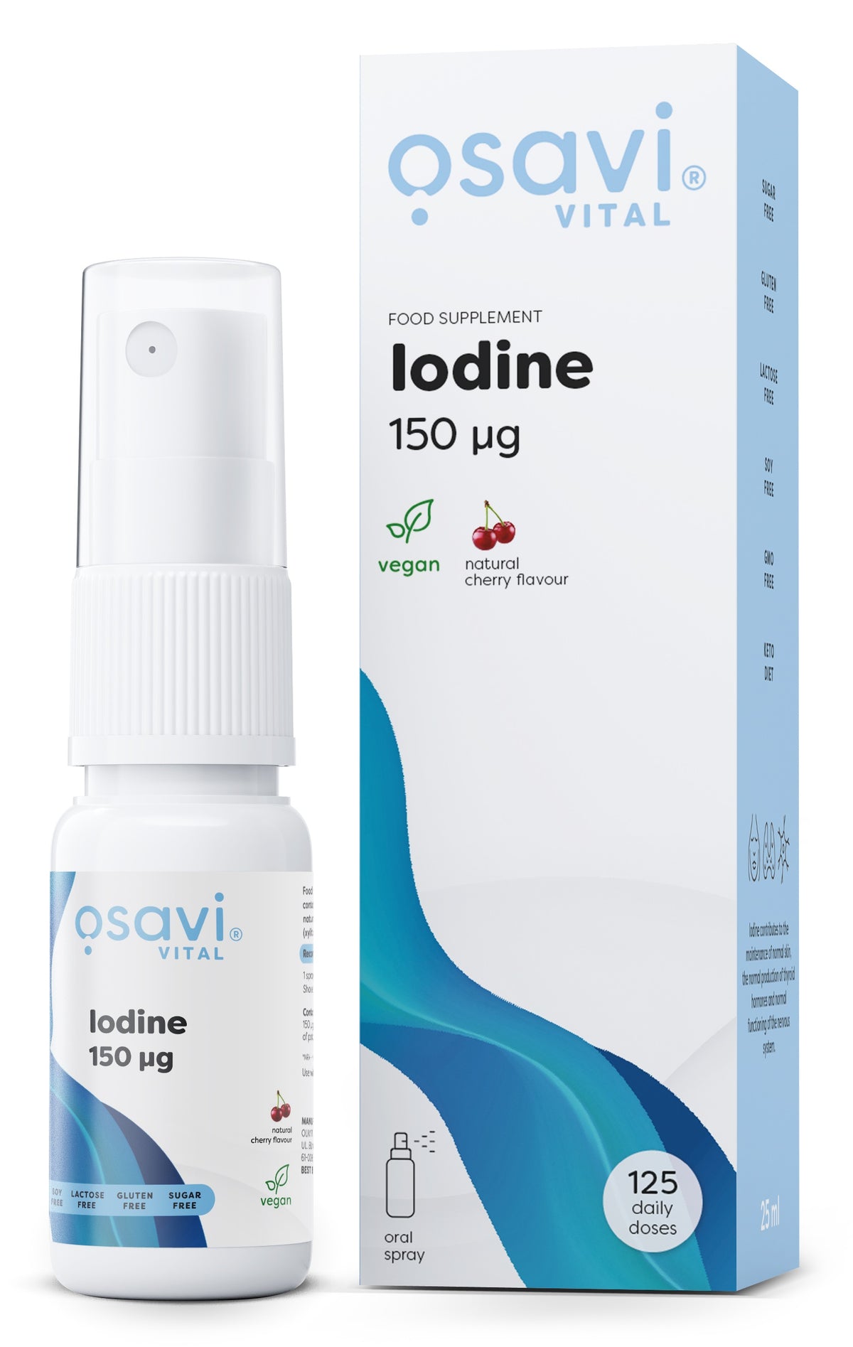 Osavi jod-mundspray 150 mcg med kirsebærsmag, 25 ml