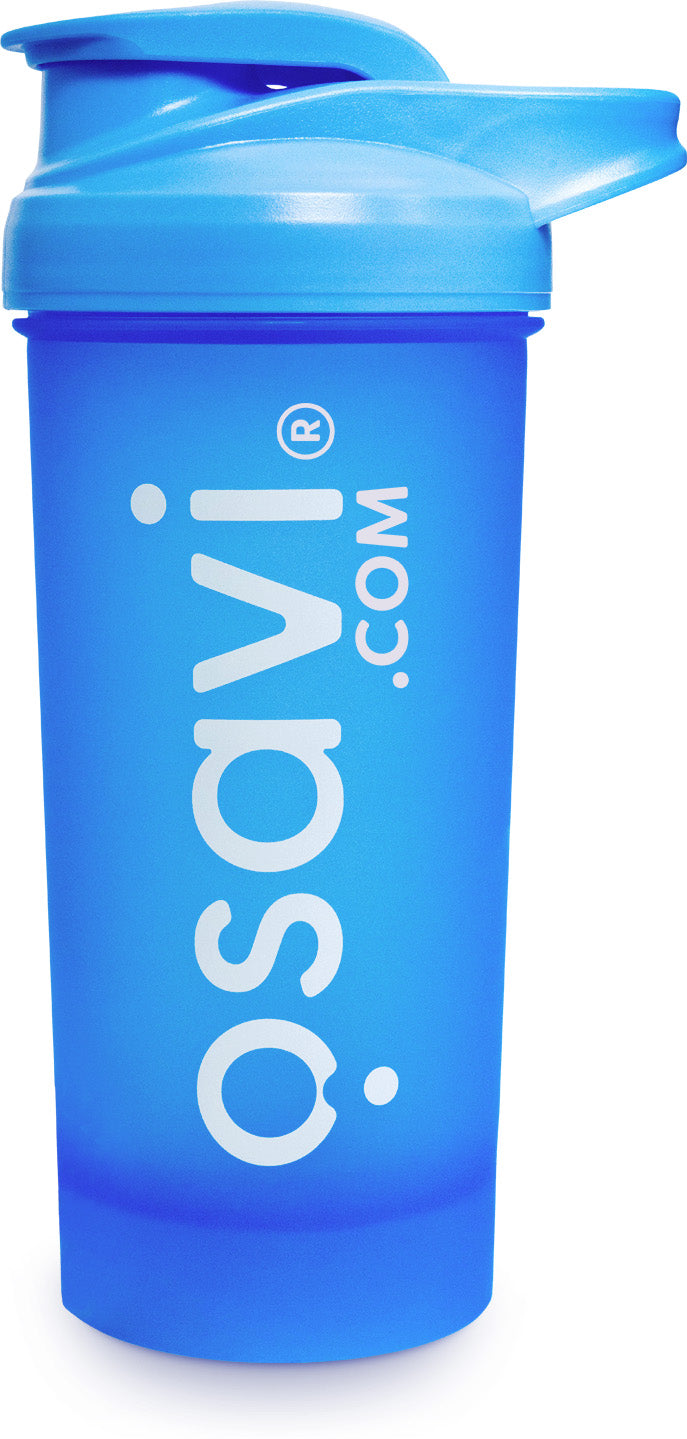 Blå Osavi shaker på 700 ml, BPA-fri, til blanding af kosttilskud