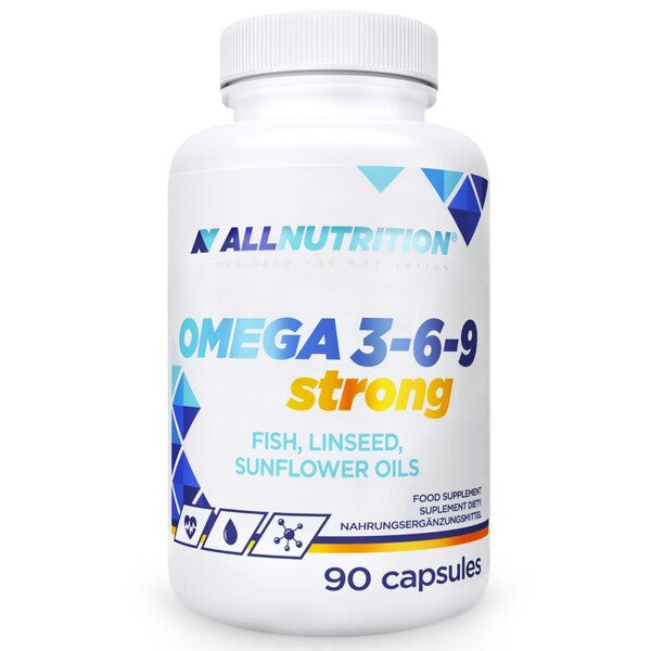 Allnutrition Omega 3-6-9 Strong kosttilskud, pakning med 90 kapsler