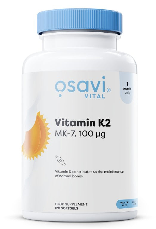 Osavi Vitamin K2 MK-7 100 mcg i pakning med 120 bløde kapsler