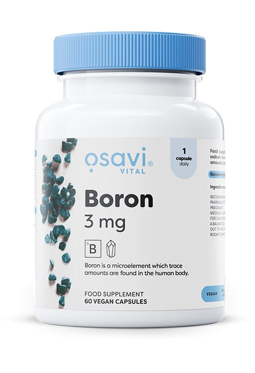 Pakke med Osavi Boron 3 mg, 60 veganske kapsler