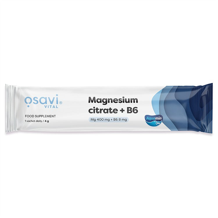 Pakning med Osavi Magnesium Citrate + B6 pulver, 250 g