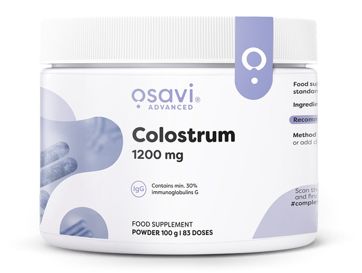 Dåse med Osavi Colostrum Powder, 1200 mg, 100 g pulver