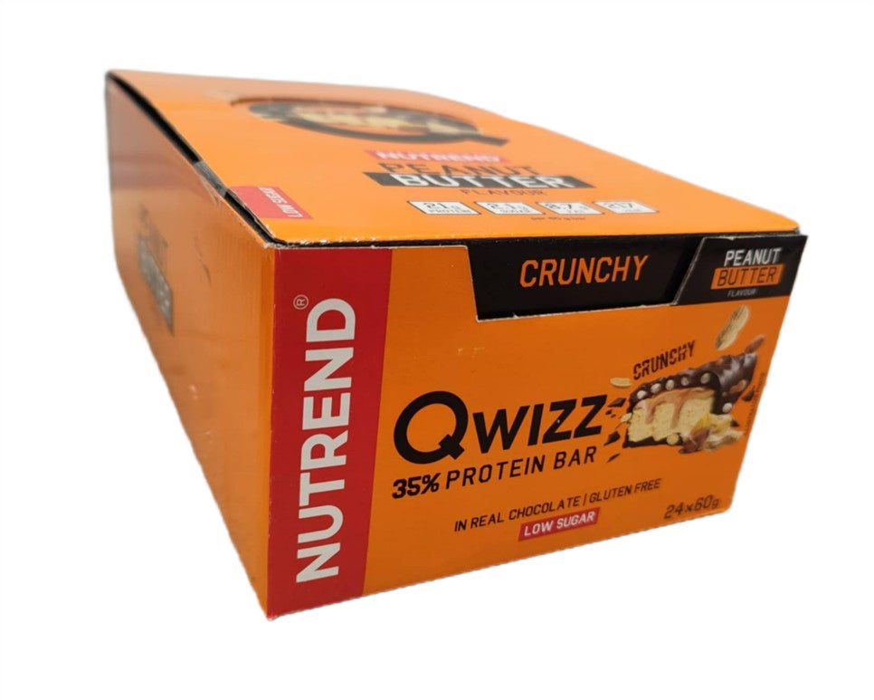 Nutrend Qwizz 35% Protein bar med Peanut Butter-smag, kasse med 24 barer