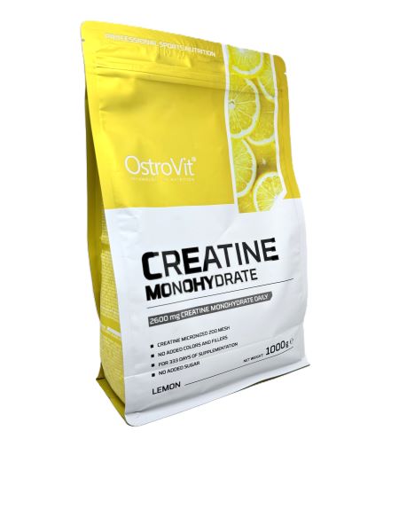 OstroVit kreatinmonohydrat med citronsmag, pakke med 1000 g pulver