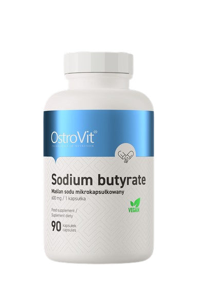 Beholder med OstroVit Natriumbutyrat 600 mg, 90 kapsler