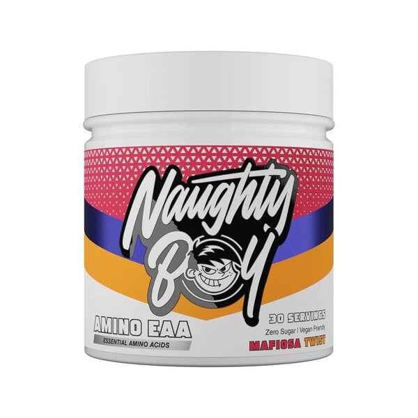 Naughty Boy Amino EAA i smagen Mafiosa Twist, beholder med 345 g pulver