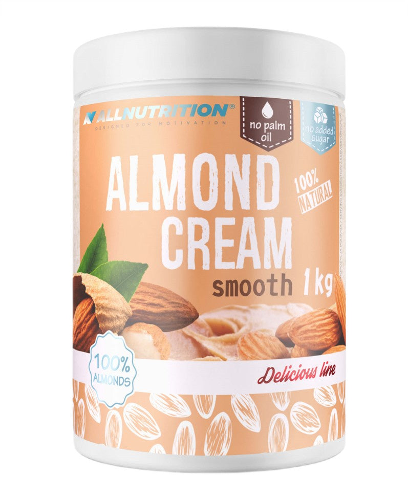 Krukke med glat mandelsmør fra Allnutrition, 1000 g