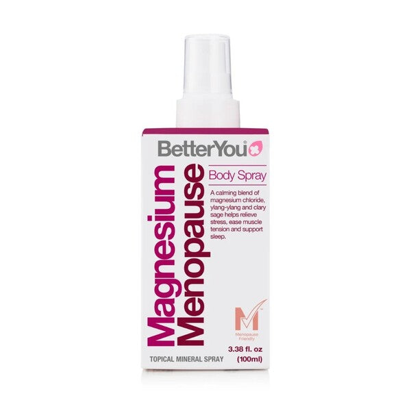 BetterYou Magnesium Menopause Body Spray, flaske på 100 ml til udvortes brug