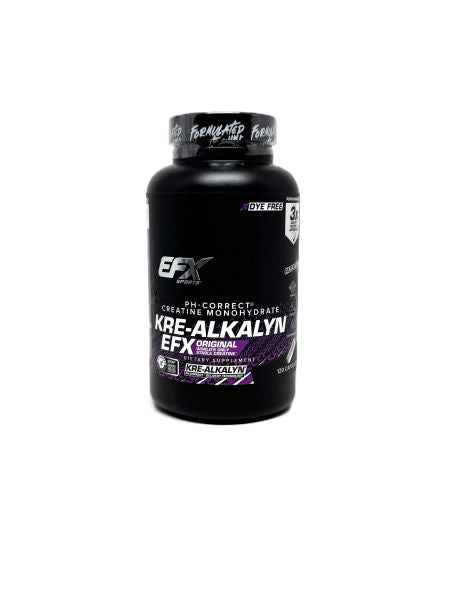 Beholder med EFX Sports Kre-Alkalyn EFX kreatinkapsler, 120 kapsler