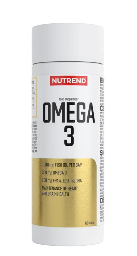 Nutrend Omega 3 fiskeolie, pakning med 60 blødgelkapsler