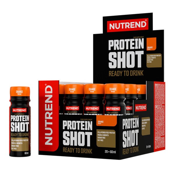 Nutrend Protein Shot med kollagenpeptider i smagen appelsin, 20 flasker à 60 ml