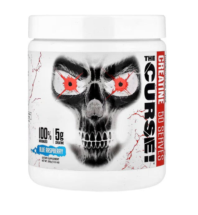 Beholder med JNX Sports The Curse! Creatine kreatinpulver i smagen Blue Raspberry, 350 g