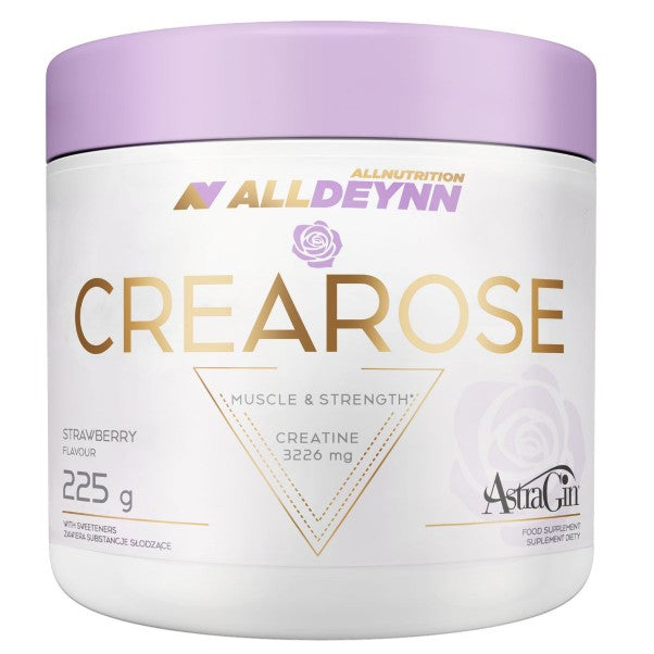 Pakke med Allnutrition AllDeynn Crearose kreatinmonohydrat, jordbærsmag, 225 g